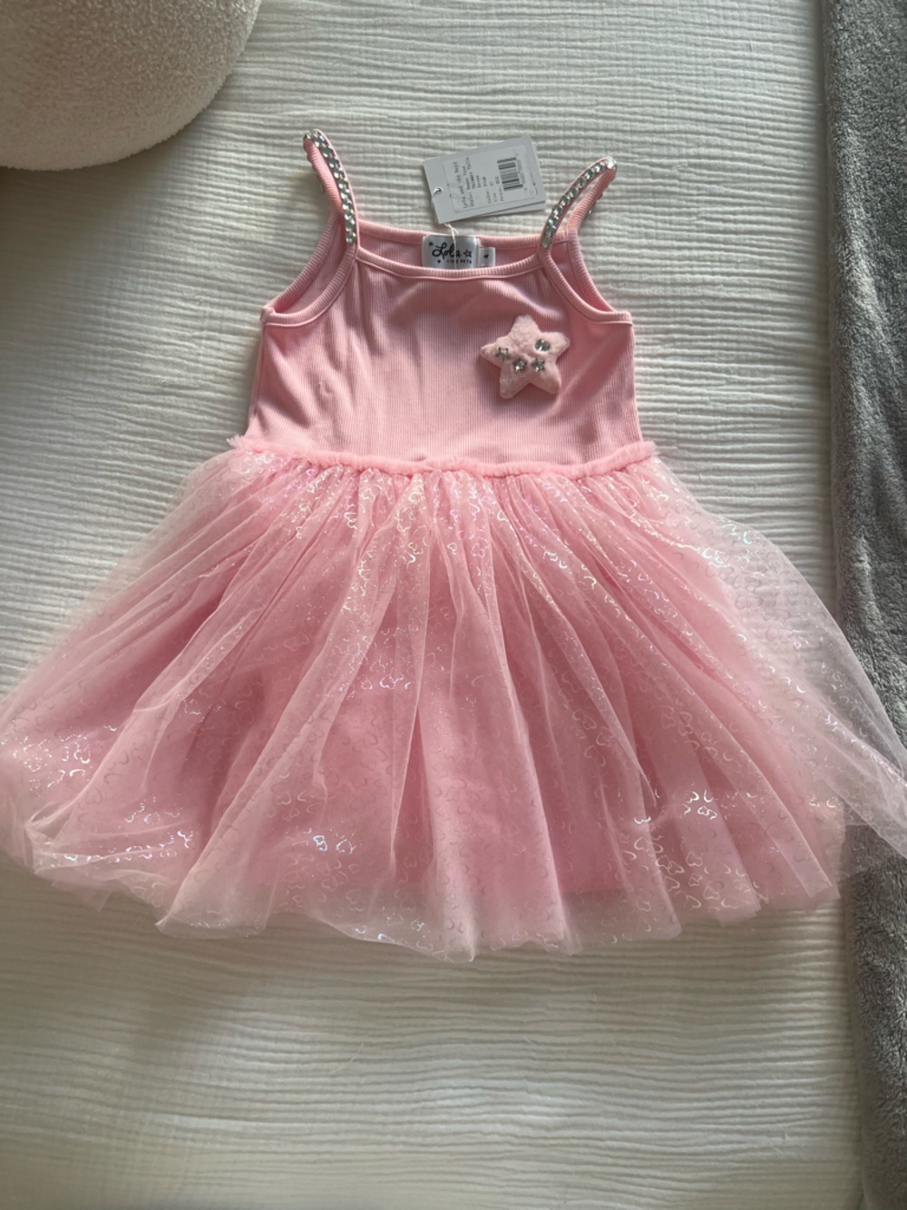 ✨BNWT Lola + the Boys size 4 Pink Sparkle Tulle Dress with Star Accent✨